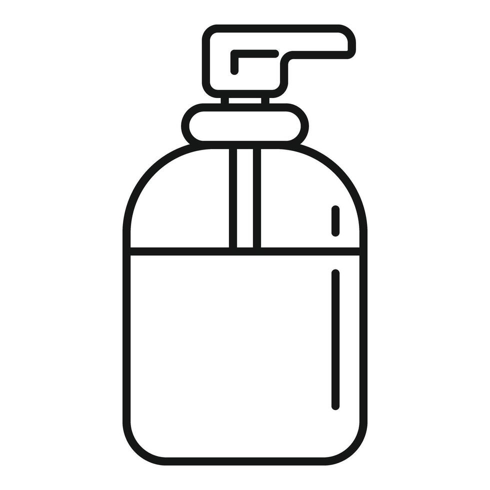Soap dispenser bottle icon outline . Liquid container vector