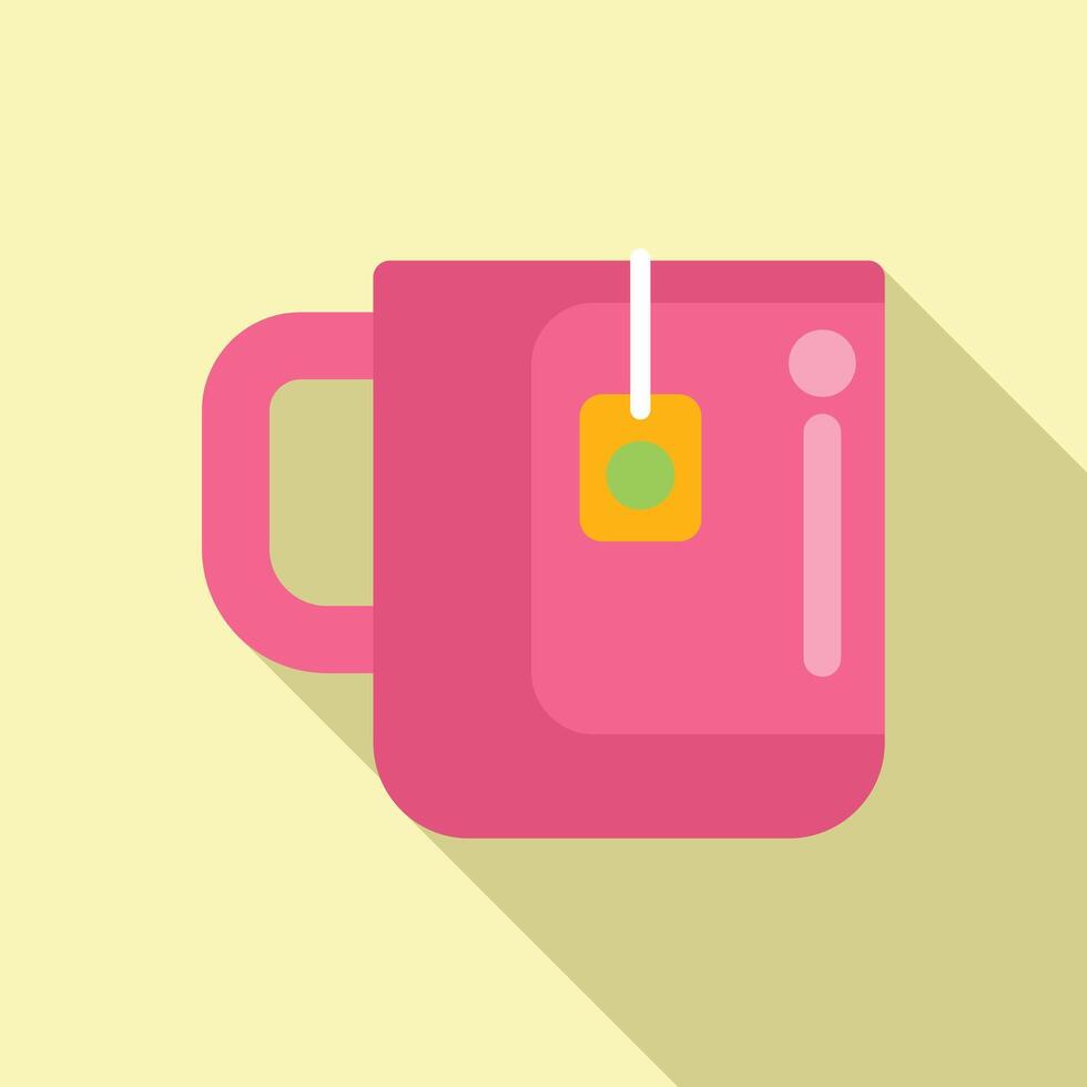 Tea mug cup icon flat . Ceramic material vector