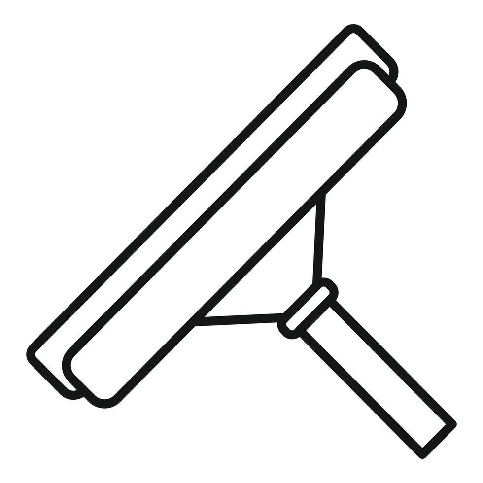 Handle mop for cleaning windows icon outline . Rubber material vector