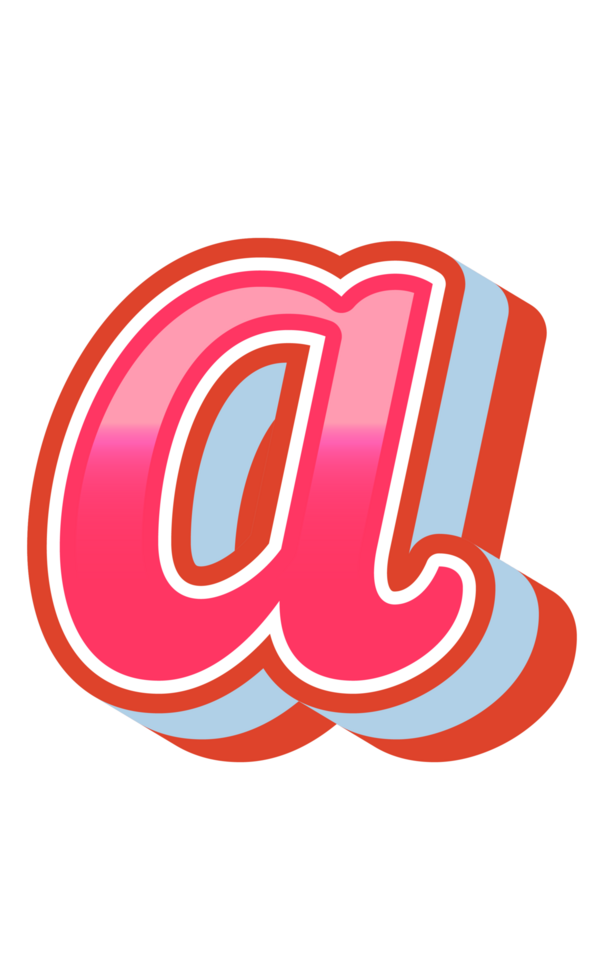 3D Cartoon Alphabet Letter and Number png