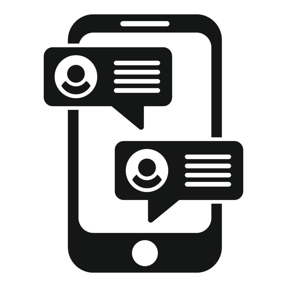Phone support chat icon simple . Online speech vector