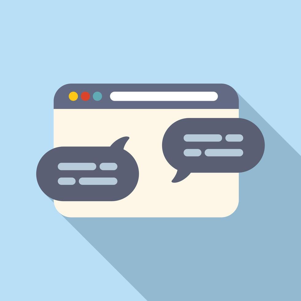 Online agent help icon flat . Support chat app vector