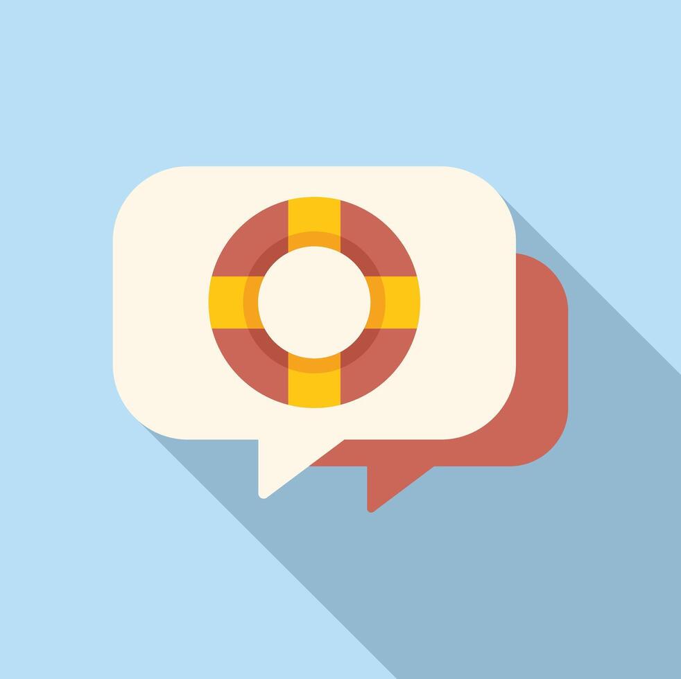 Fast support chat icon flat . Online app info vector