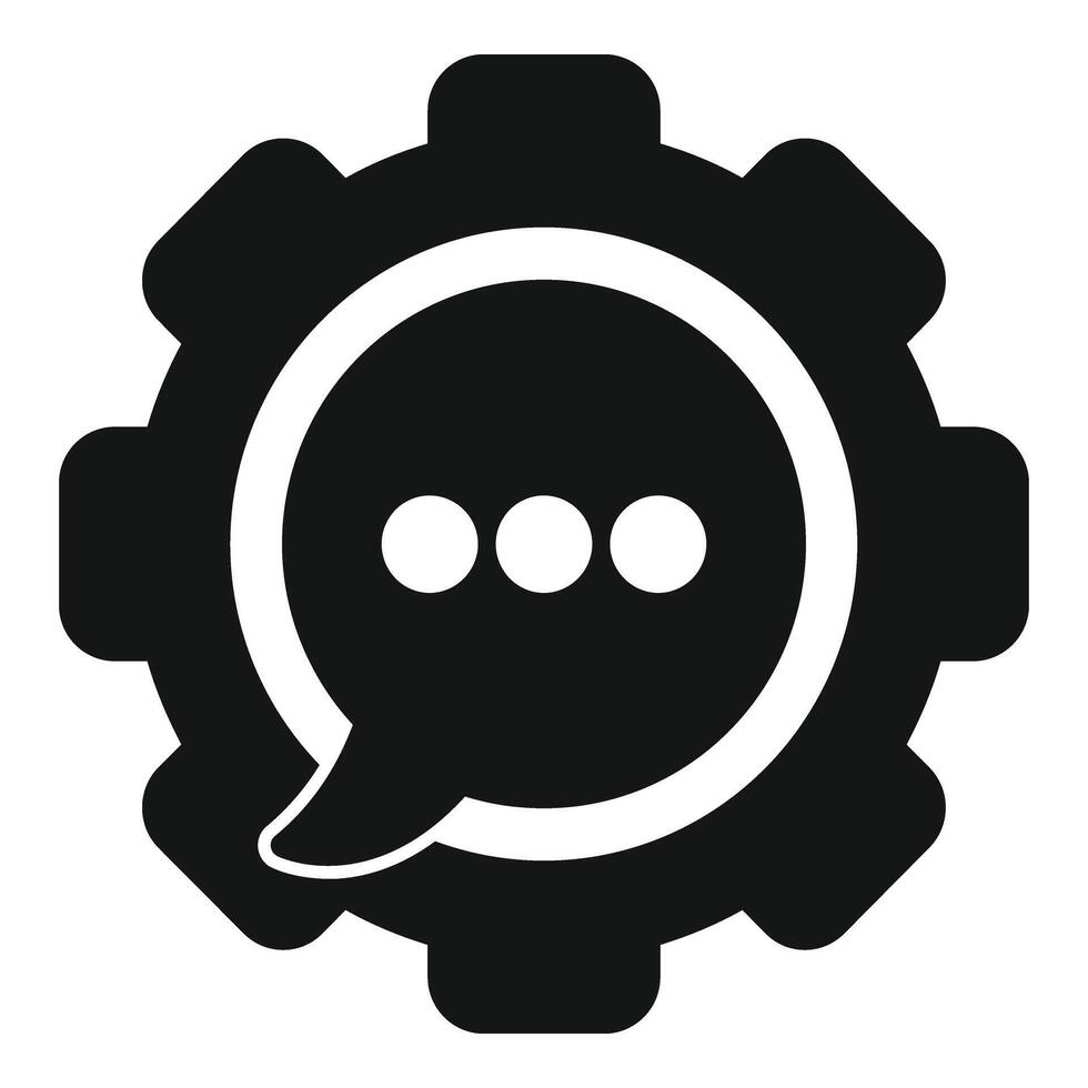 Bot chat tech support icon simple . Ai online help vector