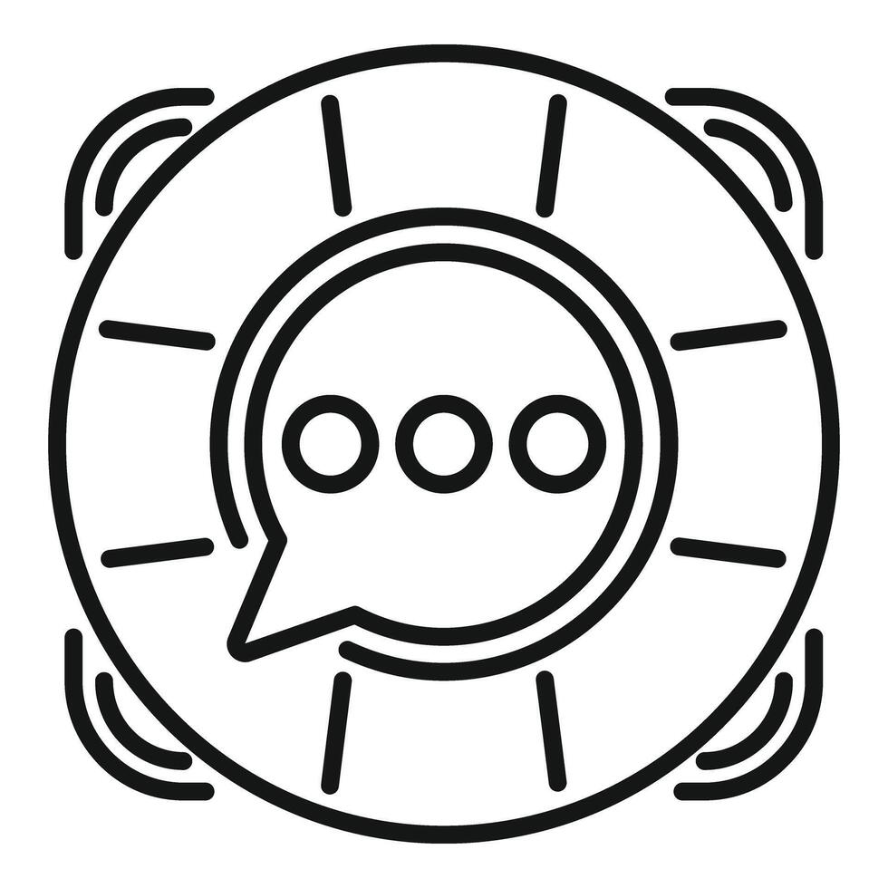 Help chat support icon outline . Professional tech vector