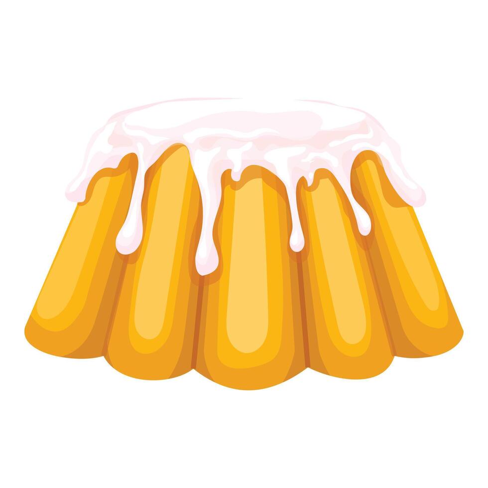 Jelly cream cake icon cartoon . Cake topping vector