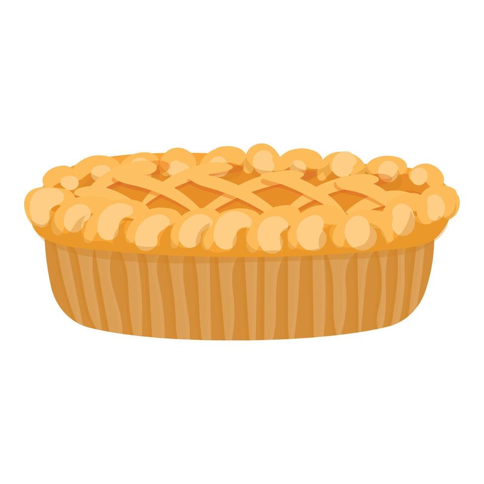 Bakery apple pie icon cartoon . Baked crust vector