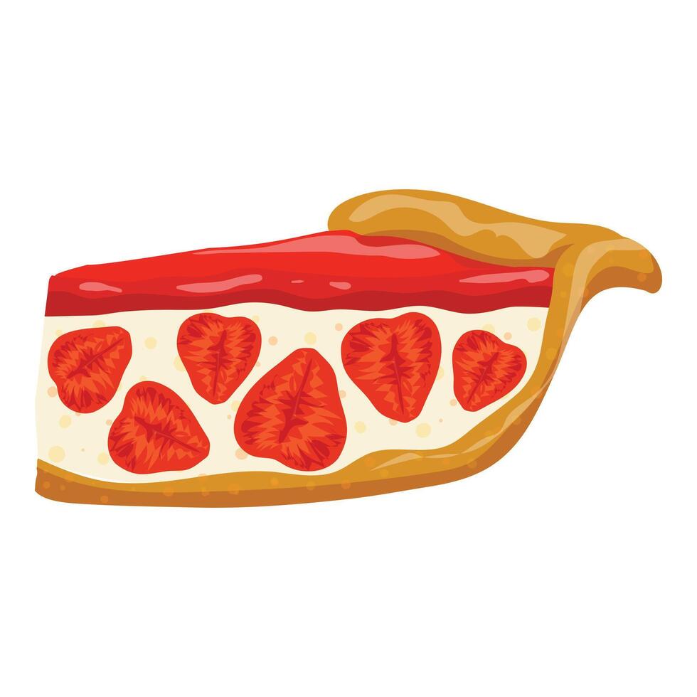Fruit slice pie icon cartoon . Pastry tart vector