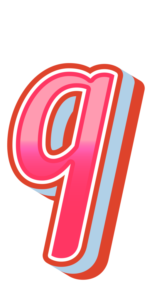 3D Cartoon Alphabet Letter and Number png