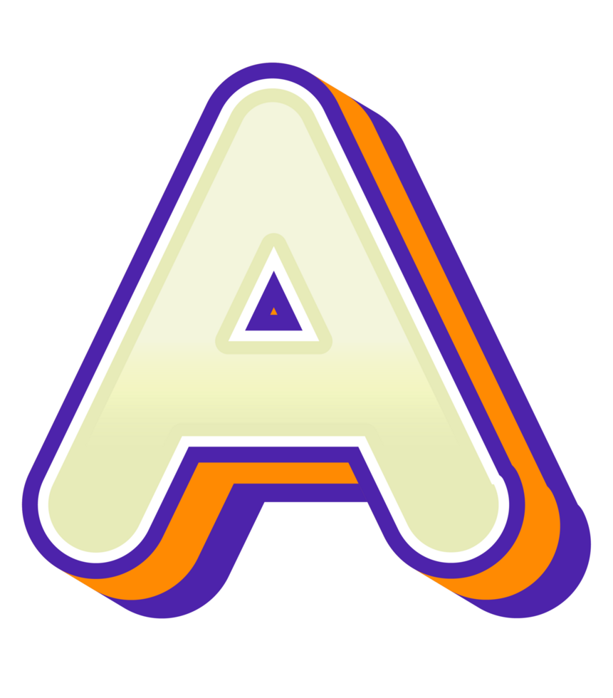 3D Cartoon Alphabet Letter and Number png