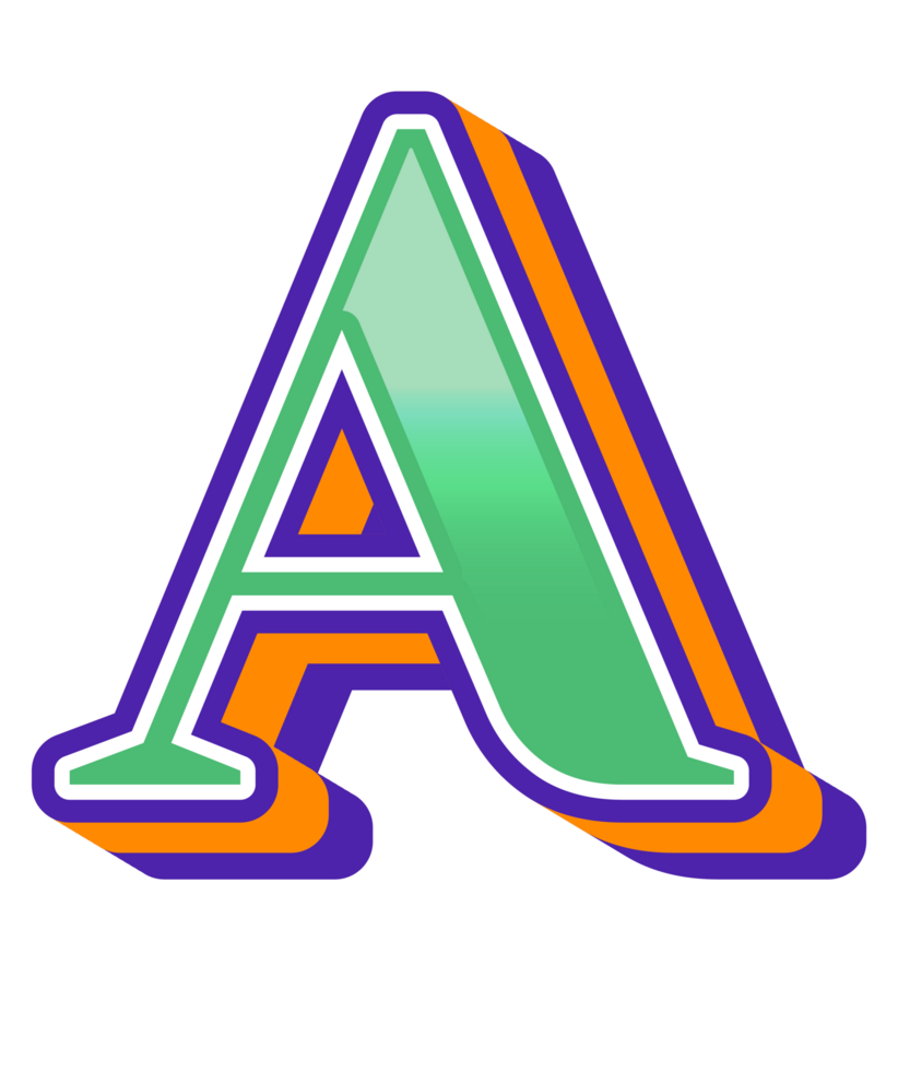 3D Cartoon Alphabet Letter and Number png