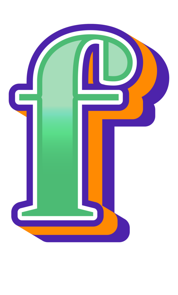 3D Cartoon Alphabet Letter and Number png