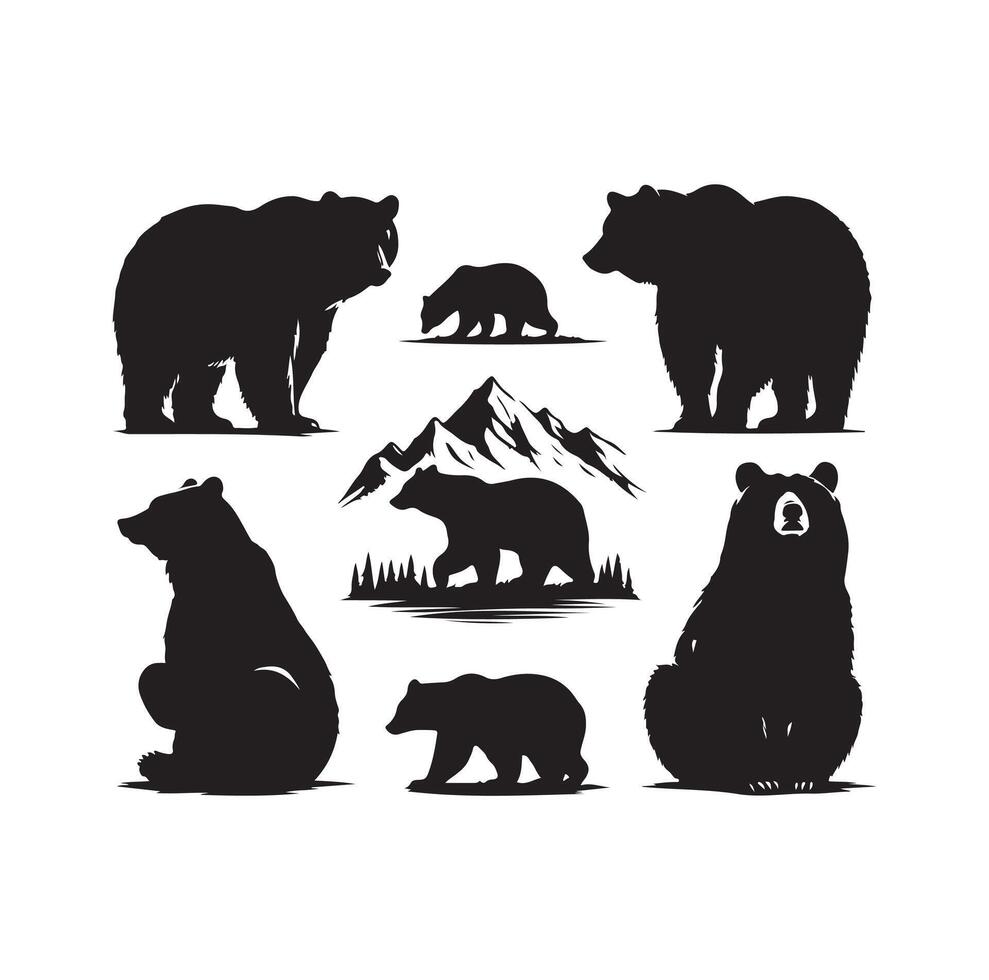 bear silhouette isolated on the white background vector