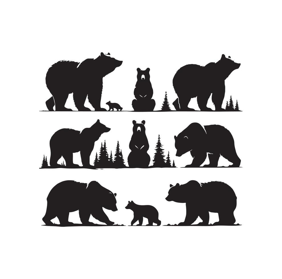 bear silhouette isolated on the white background vector