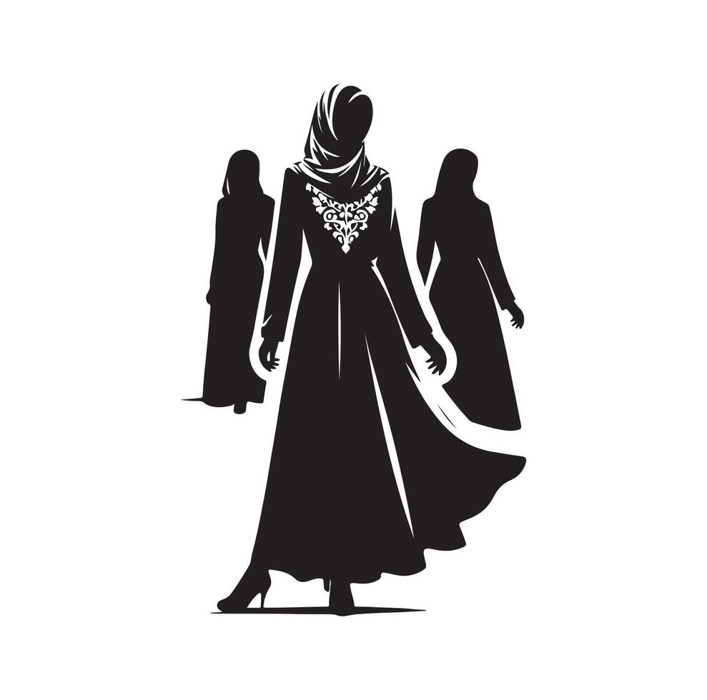 hijab style fashion standing illustration design vector