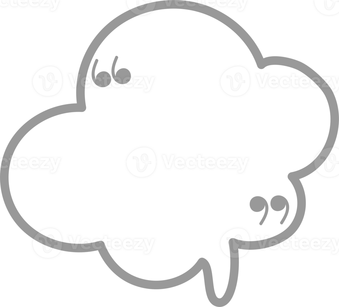 Black and white color speech bubble balloon with quotation marks, icon sticker memo keyword planner text box banner png