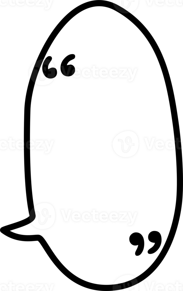 Black and white color speech bubble balloon with quotation marks, icon sticker memo keyword planner text box banner png