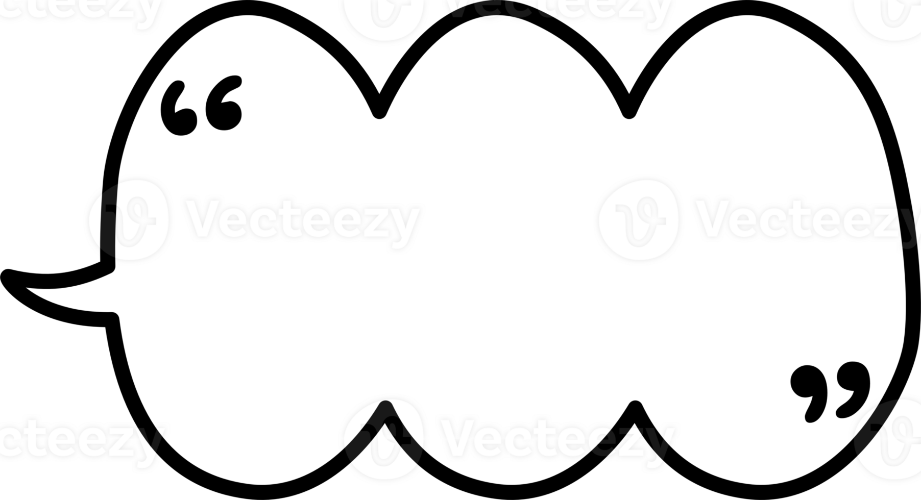 Black and white color speech bubble balloon with quotation marks, icon sticker memo keyword planner text box banner png