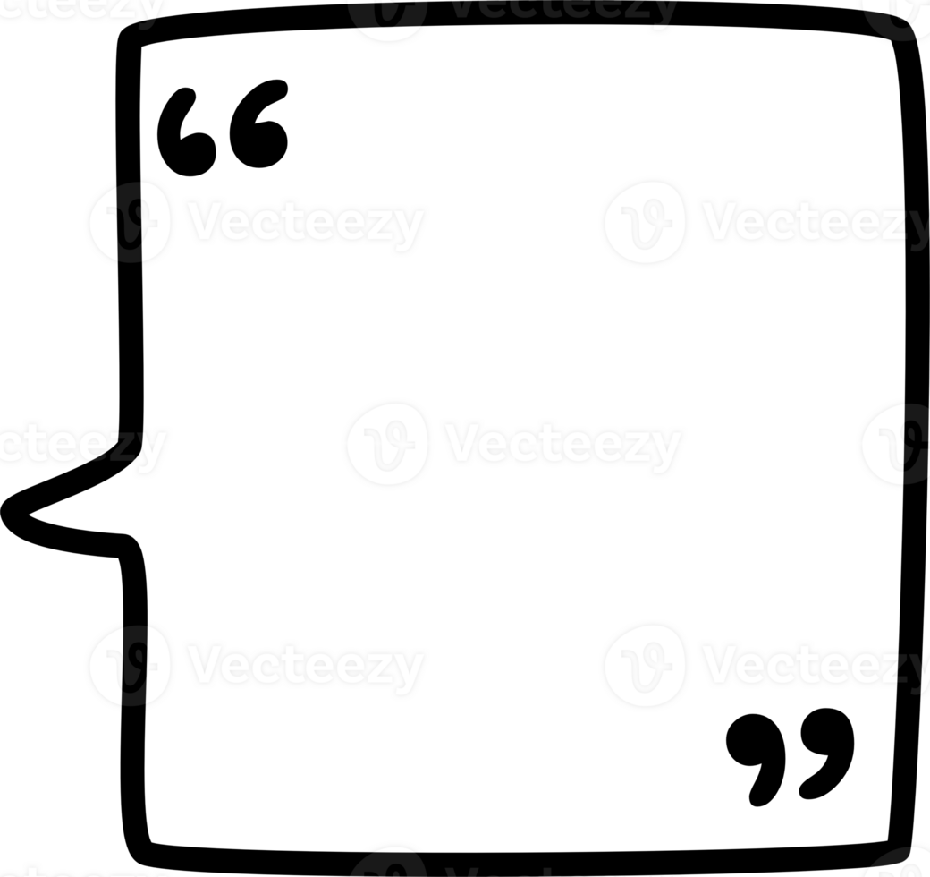 Black and white color speech bubble balloon with quotation marks, icon sticker memo keyword planner text box banner png