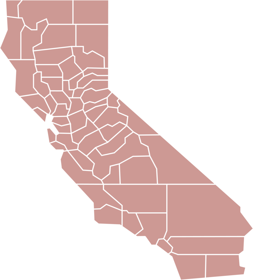 outline drawing of california state map. png