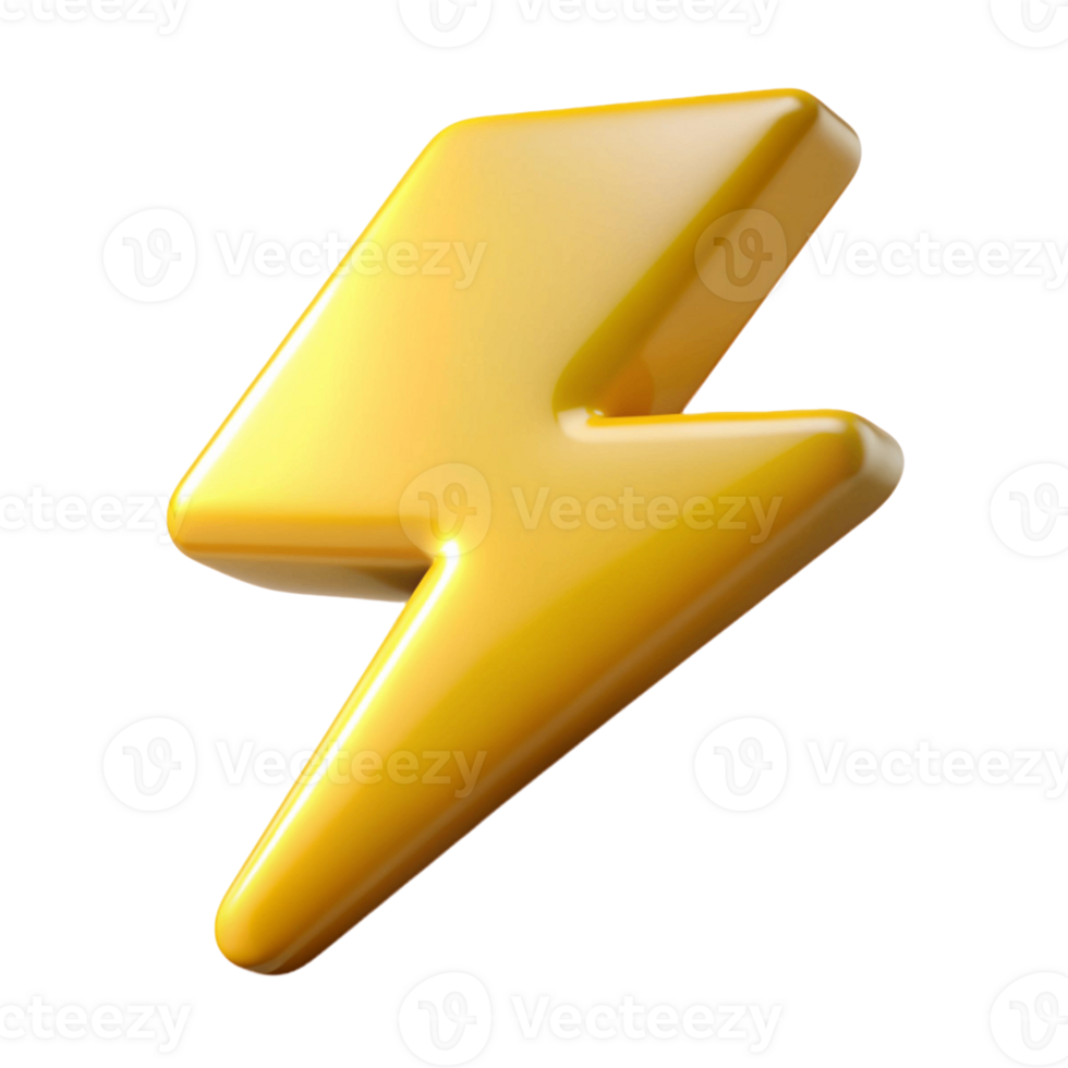 cute 3d illustration of flash png