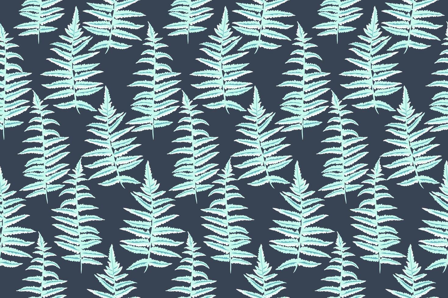 Abstract artistic branches fern seamless pattern. hand drawn sketch. Plant leaves ornaments on a dark background. Collage template for designs, textile, fabric, printing vector