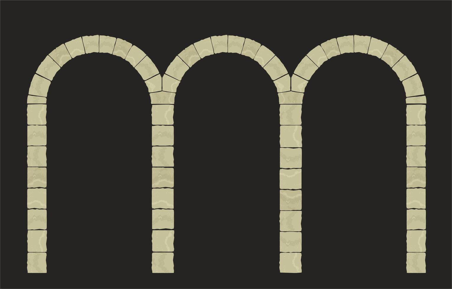 Wall with arches vector