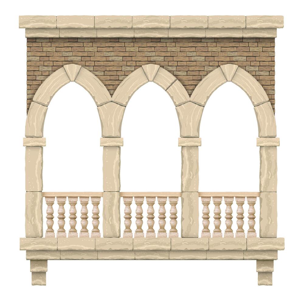 Wall with arches vector