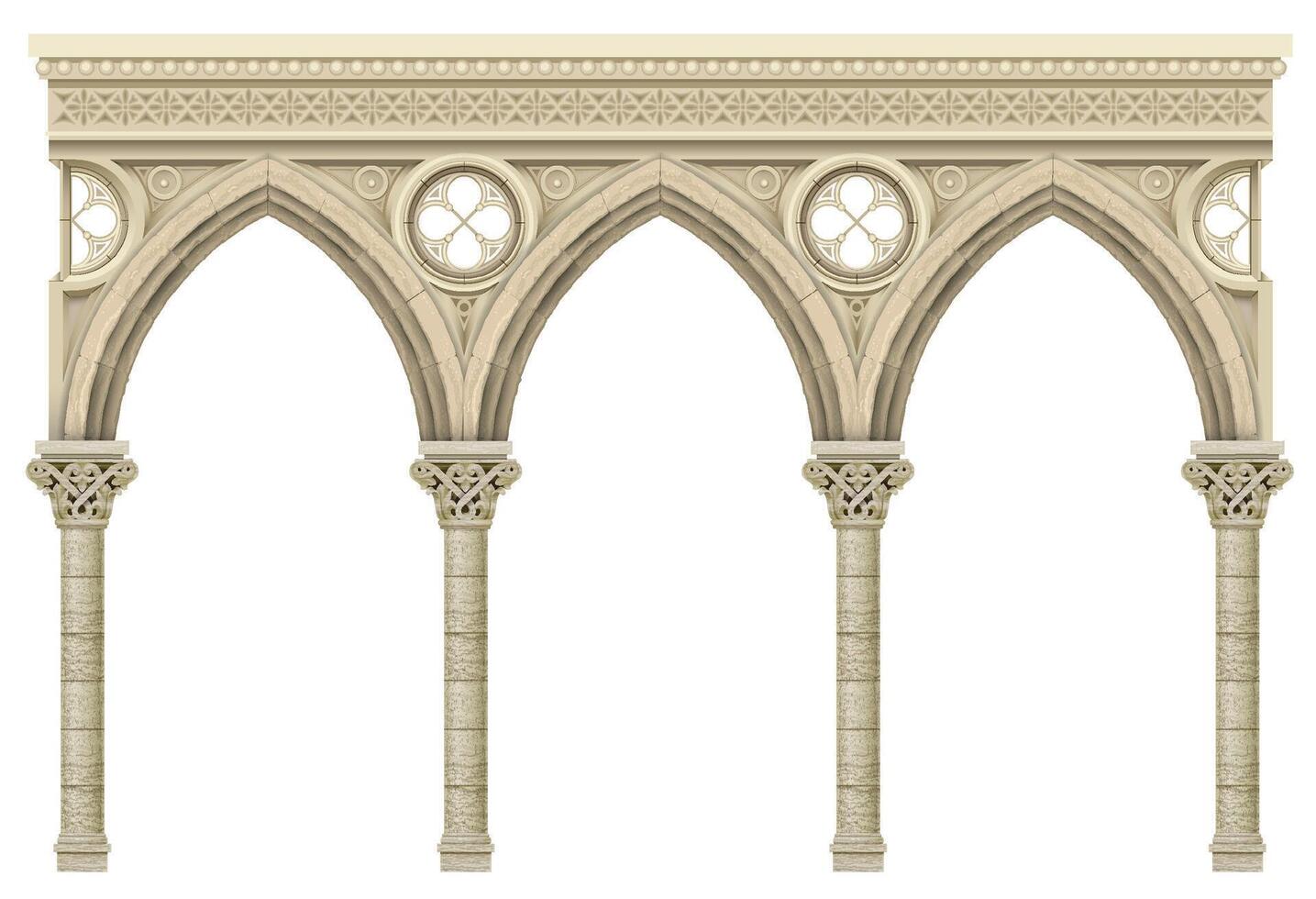 Wall with arches vector