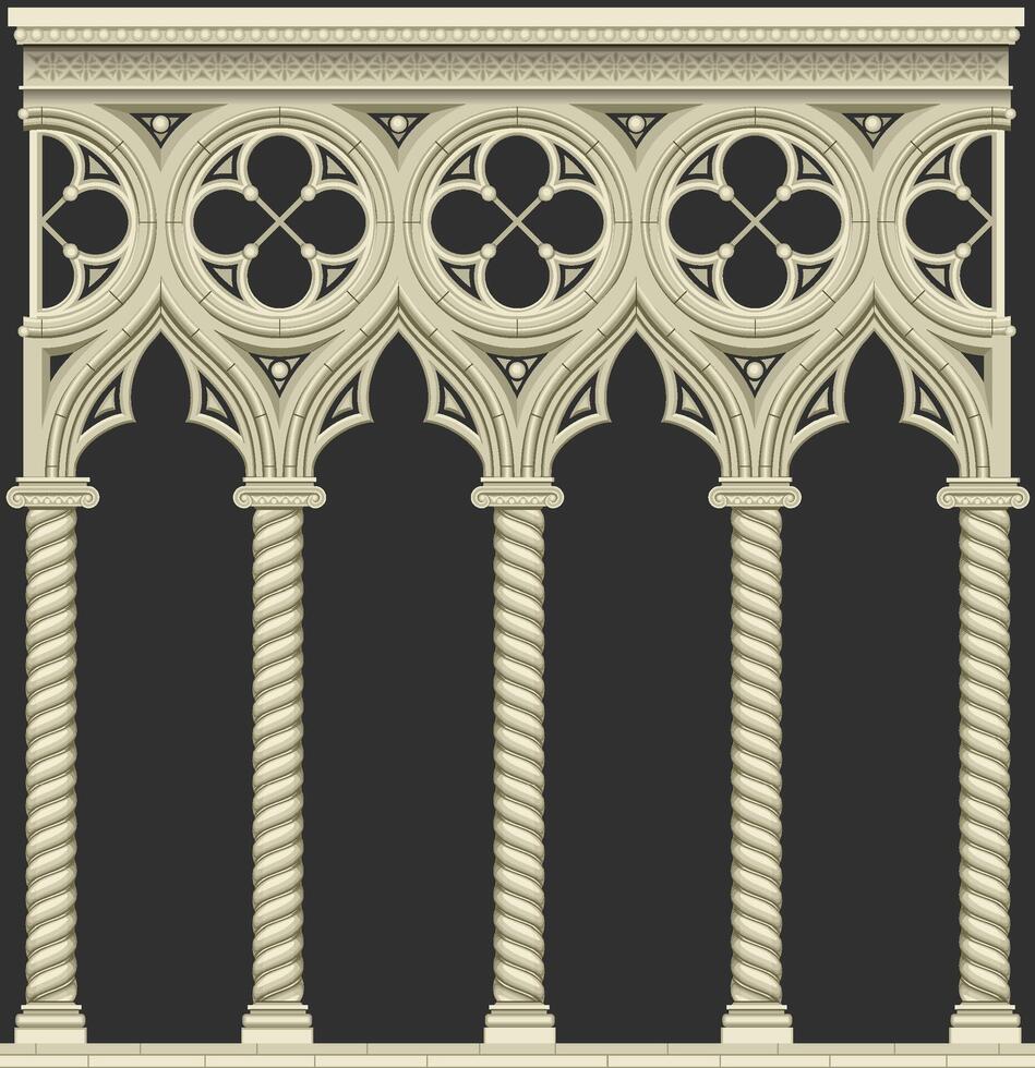 Wall with arches vector