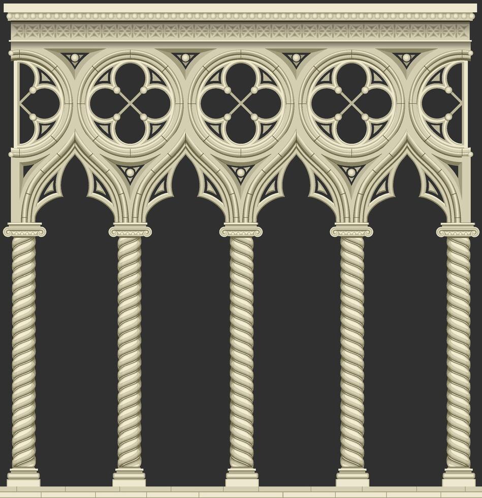 Wall with arches vector