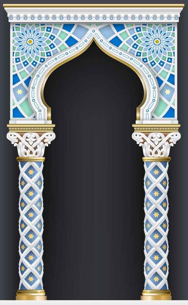 Wall with arches vector