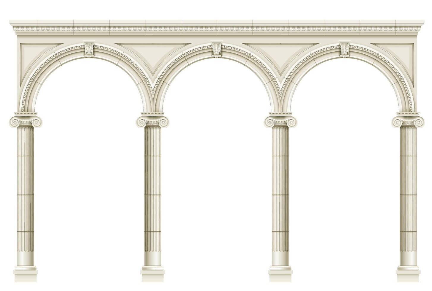 Wall with arches vector