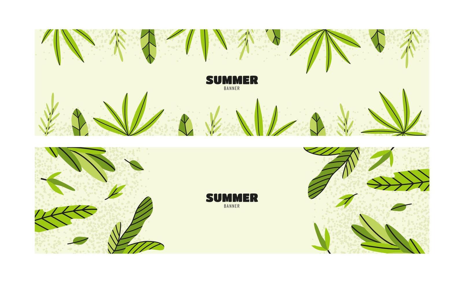 tropical hojas horizontal pancartas vector