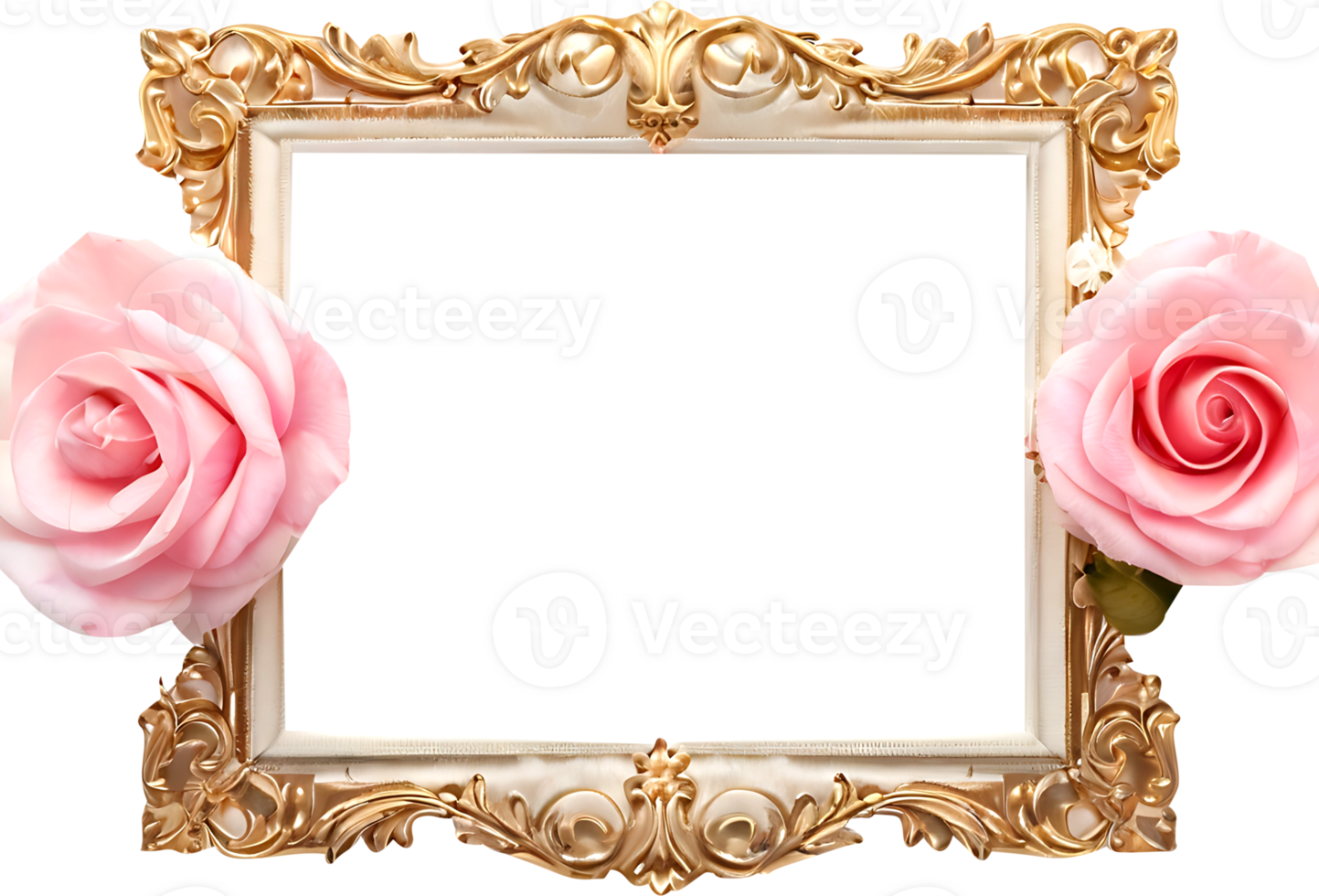 photo frame with two pink roses png