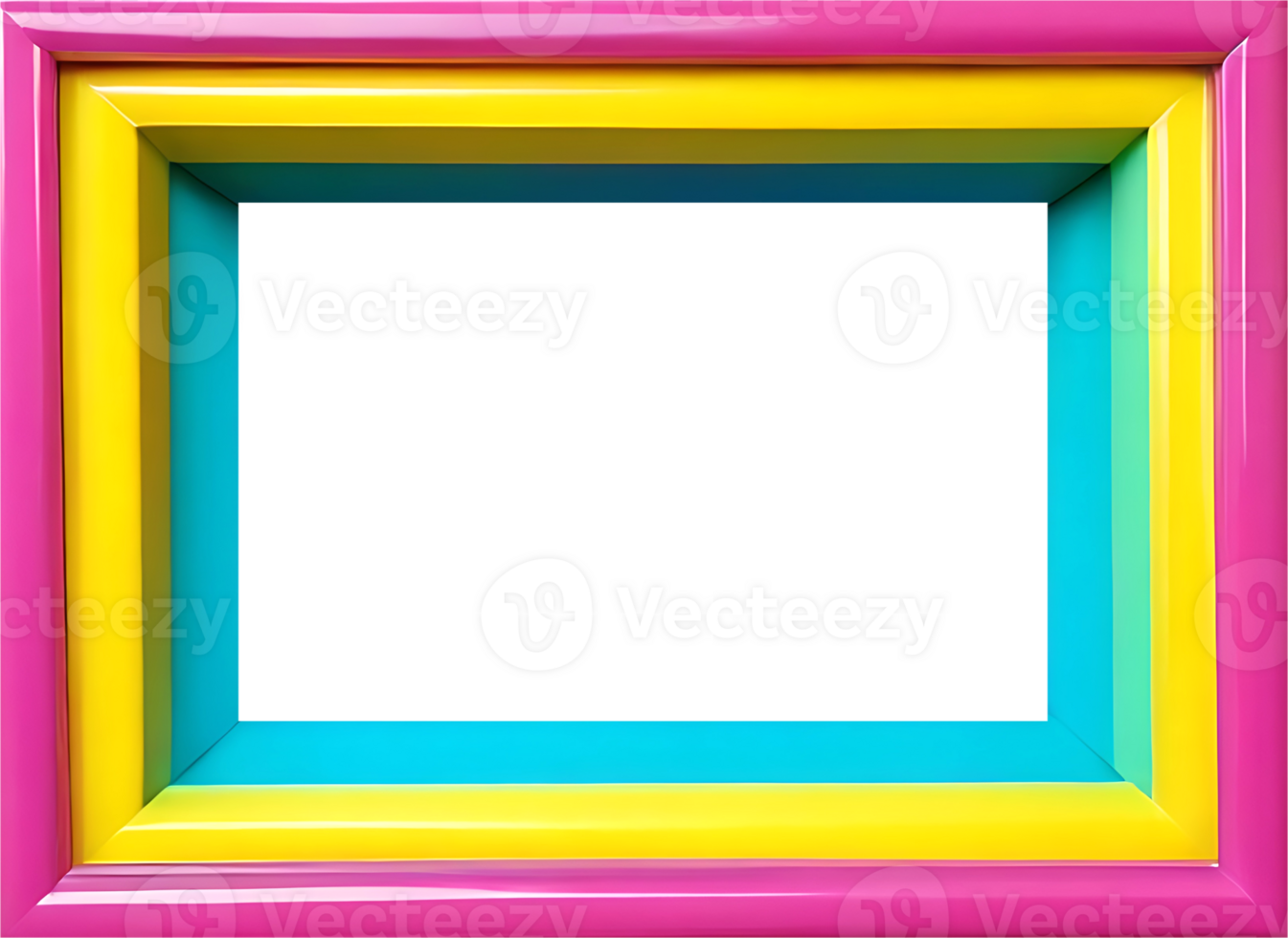 colorful picture frame on transparent background png