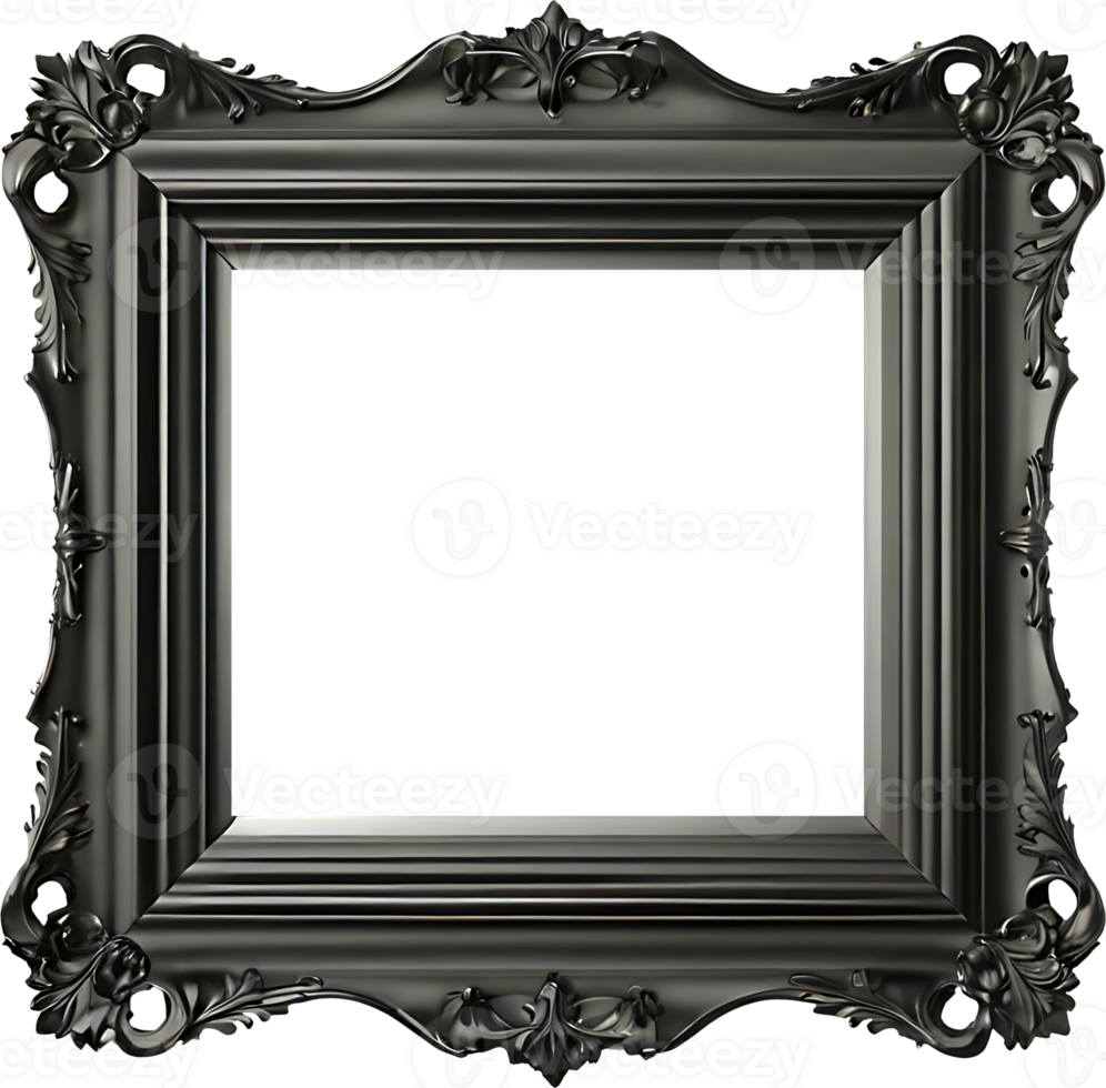 ornate black photo frame png