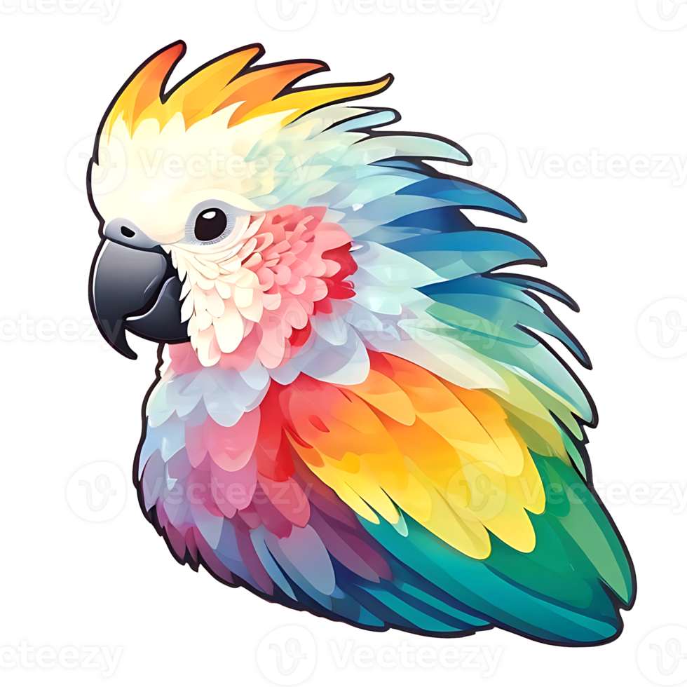 parrot with a long tail on a transparent background png