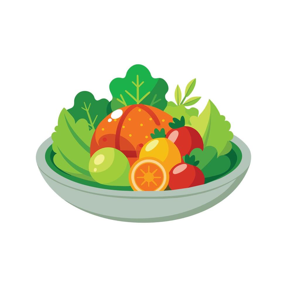 Dish with vegetables isolated vector