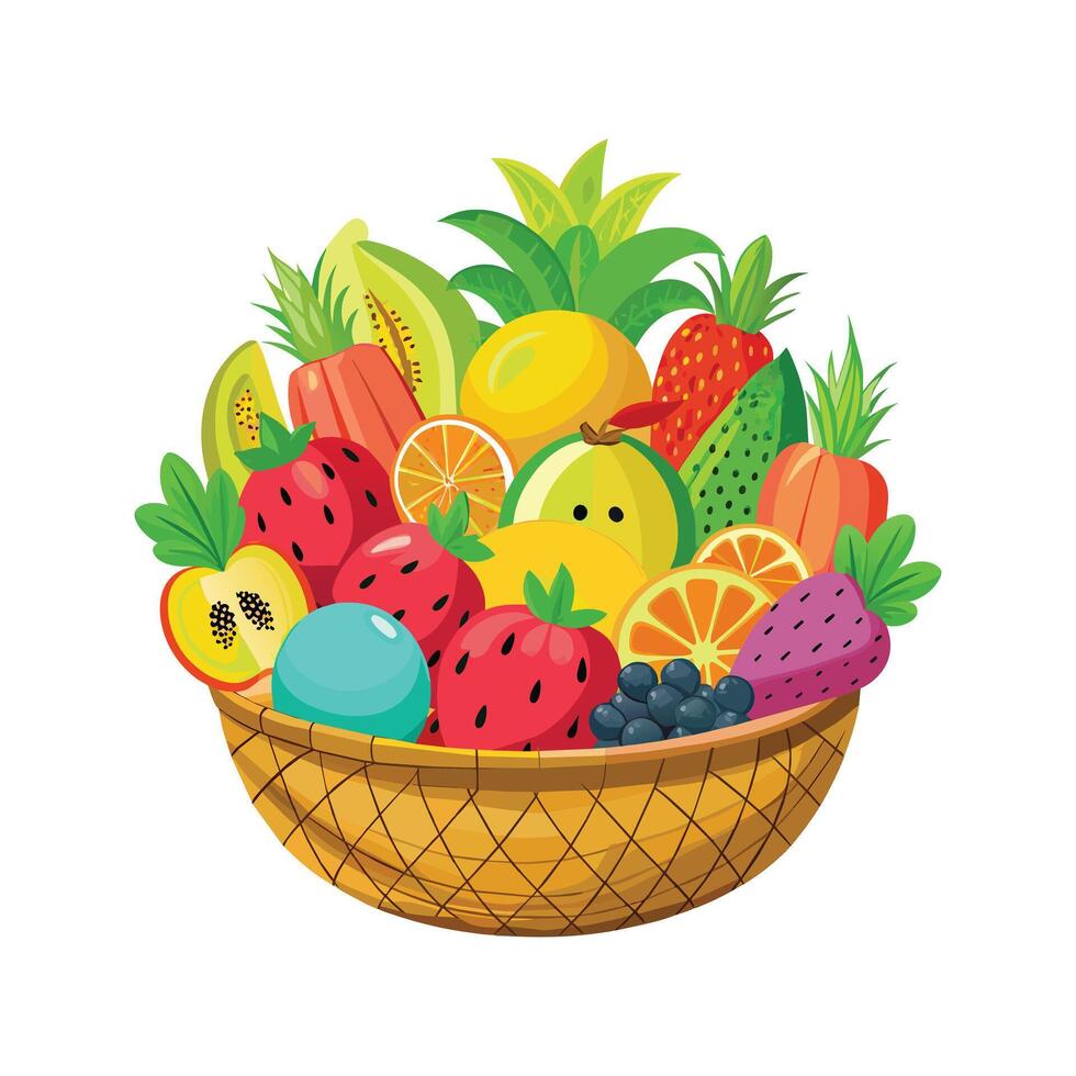 A variety of fruits illustration vector