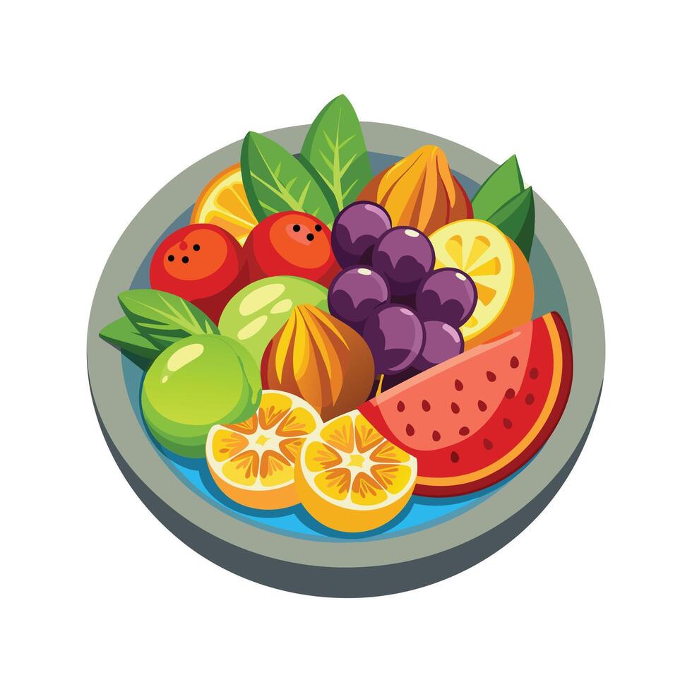 A variety of fruits illustration vector