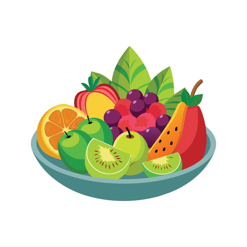 A variety of fruits illustration vector