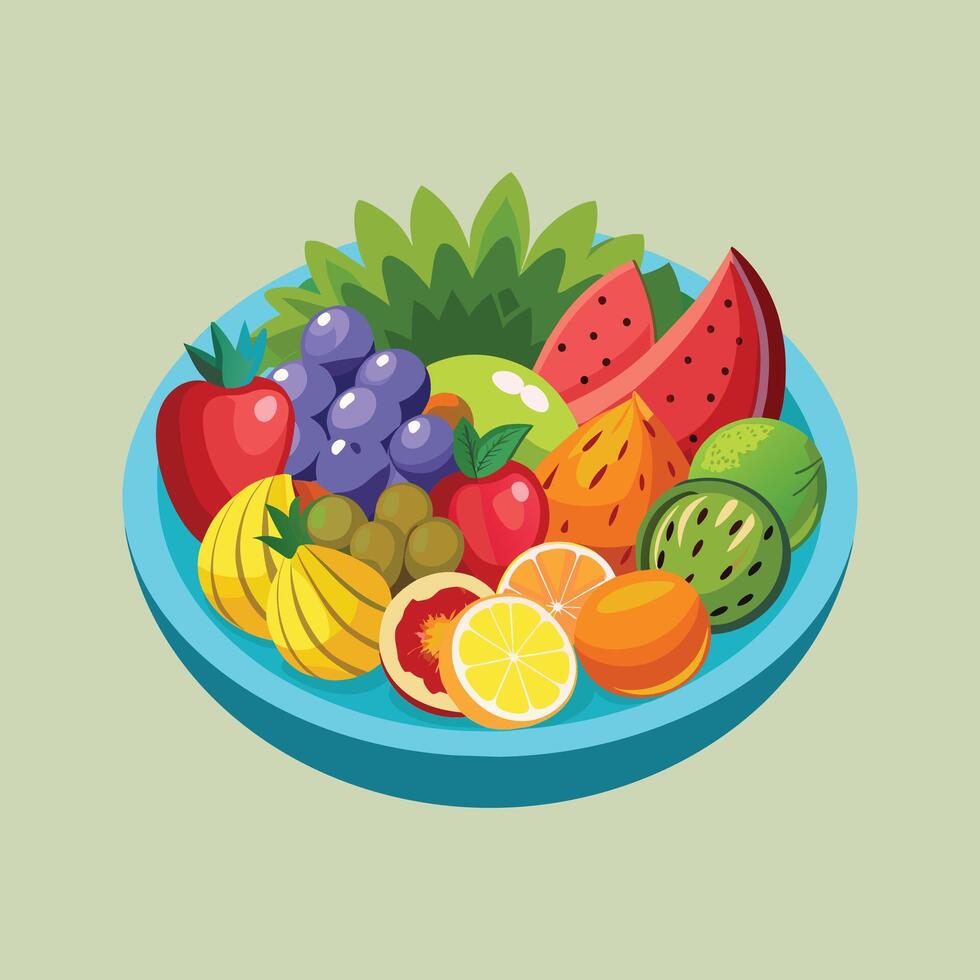 A variety of fruits illustration vector