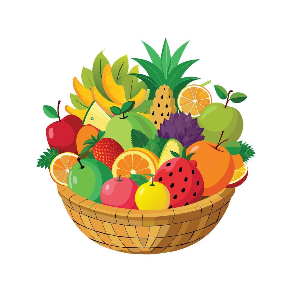 un variedad de frutas ilustración vector