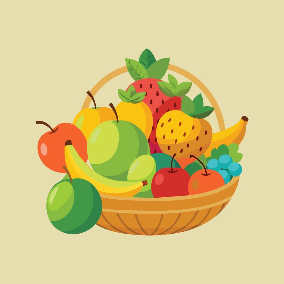 A variety of fruits illustration vector