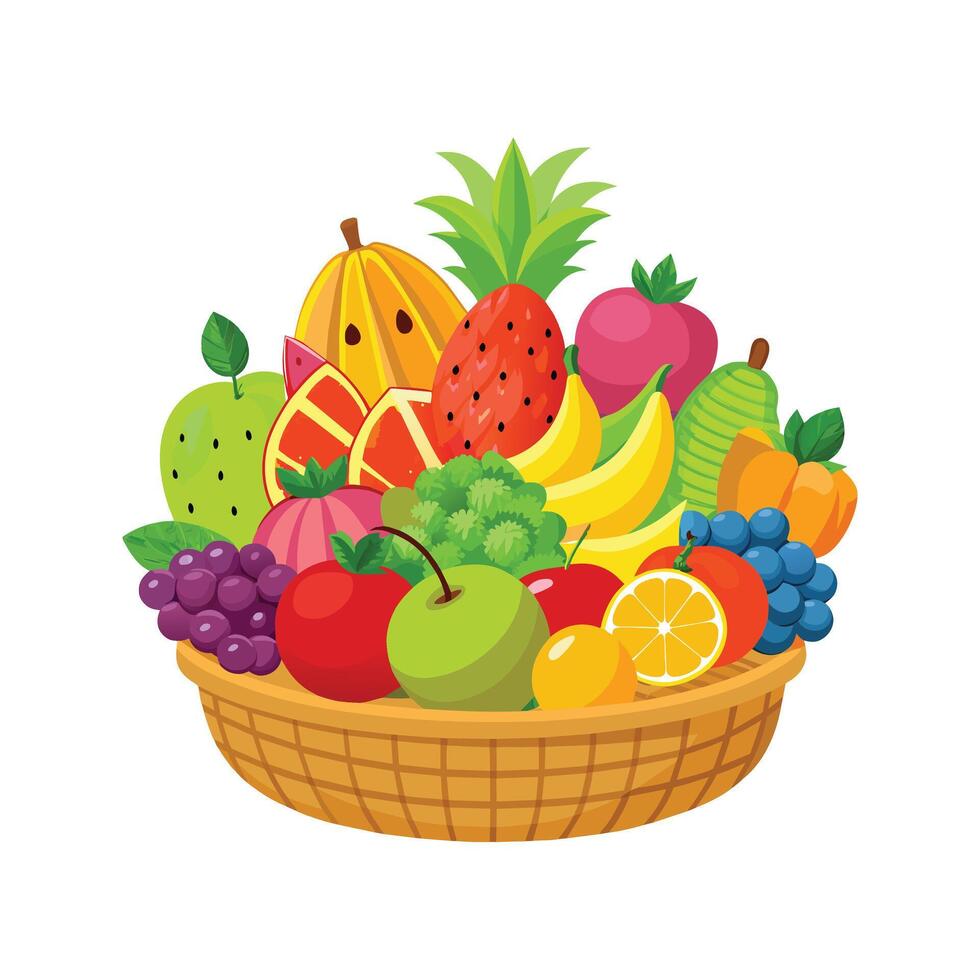 A variety of fruits illustration vector