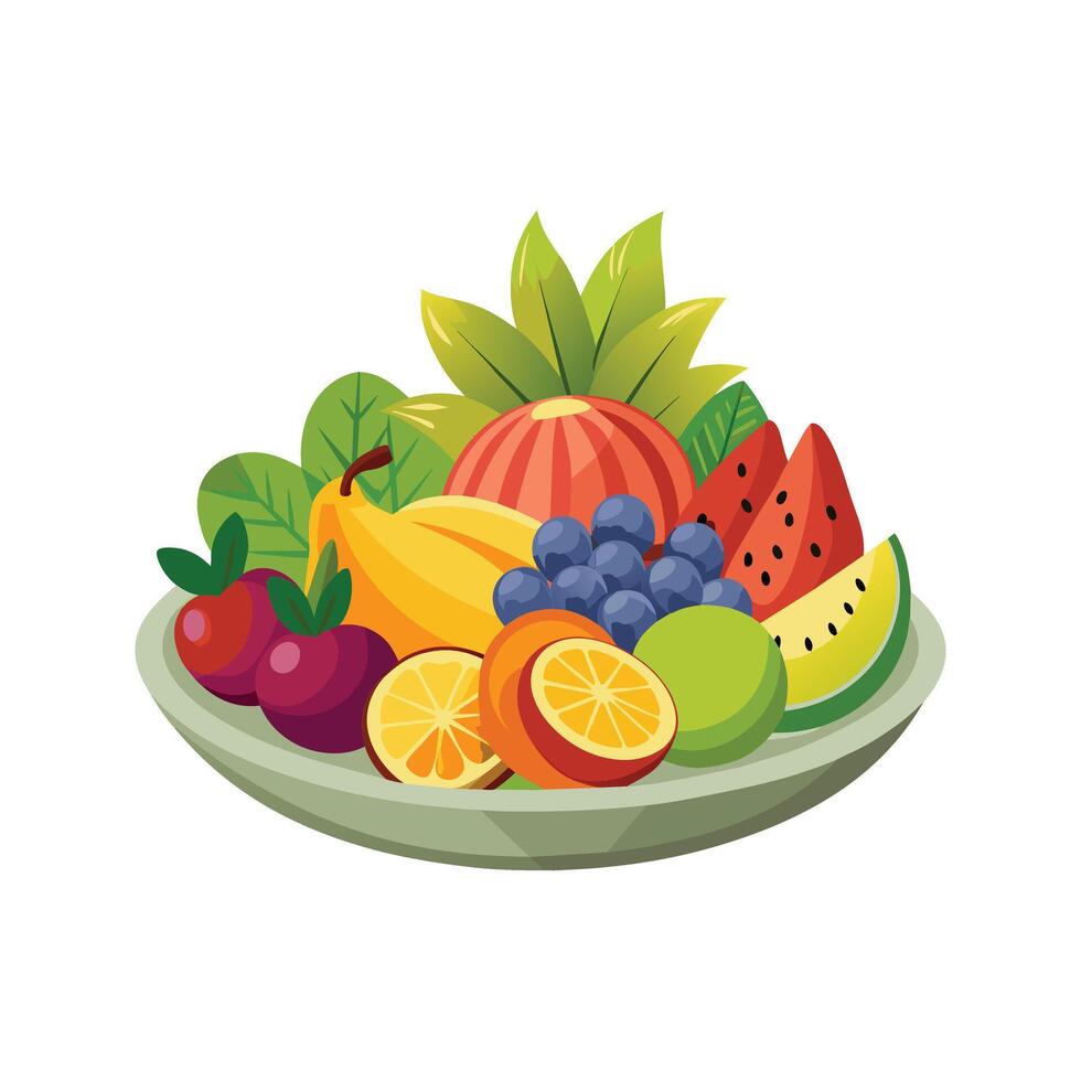 A variety of fruits illustration vector