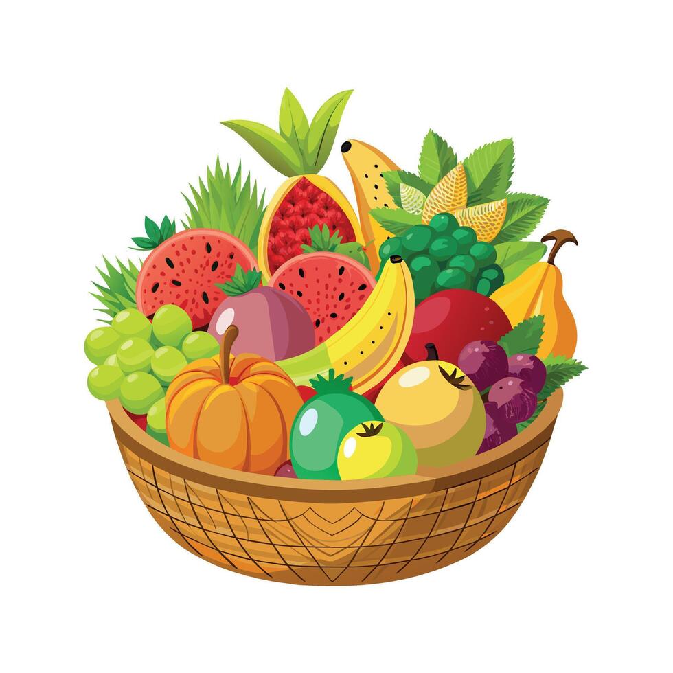 A variety of fruits illustration vector