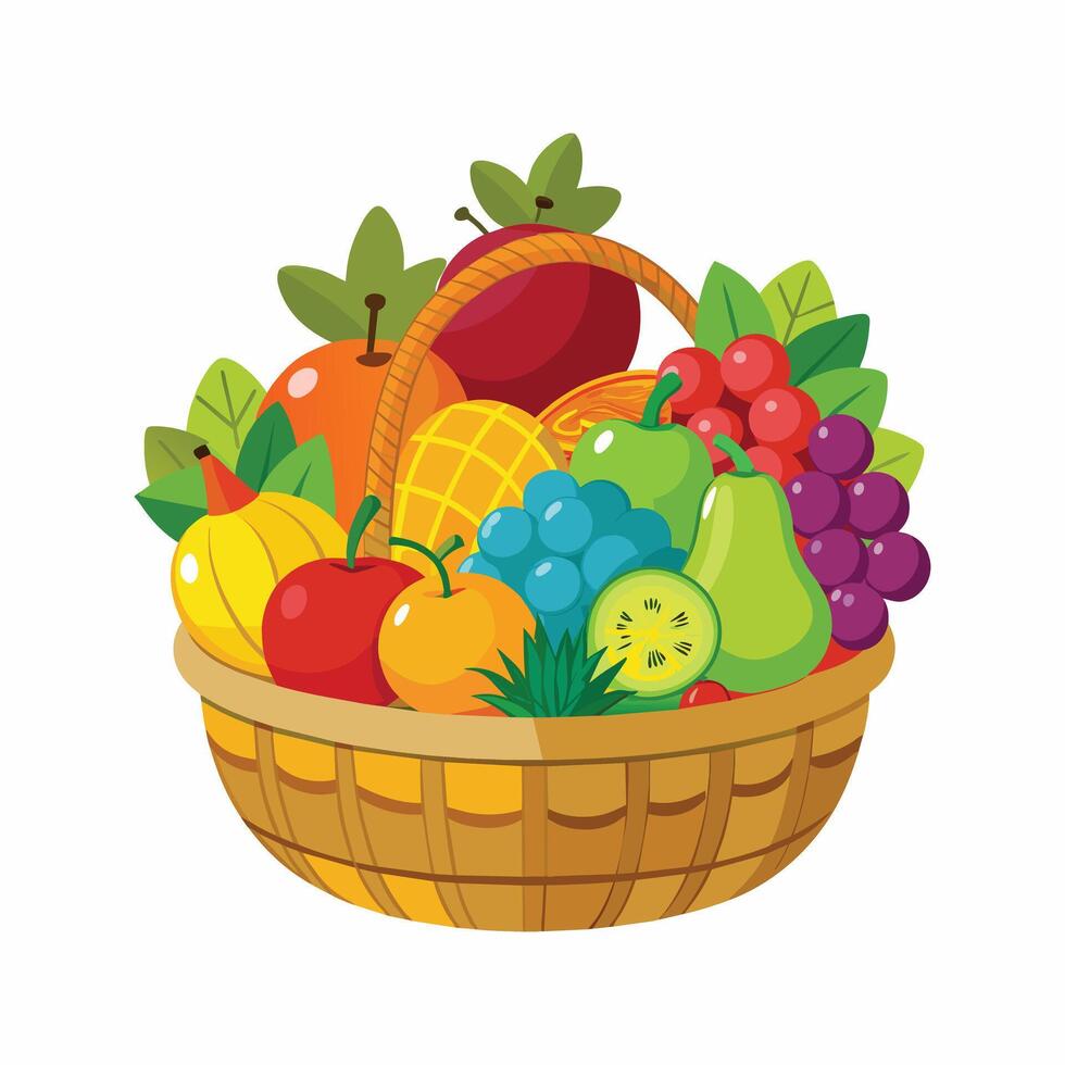 A variety of fruits illustration vector