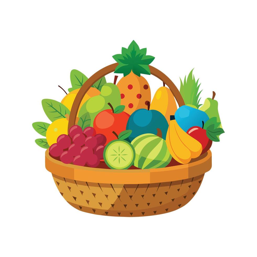 A variety of fruits illustration vector